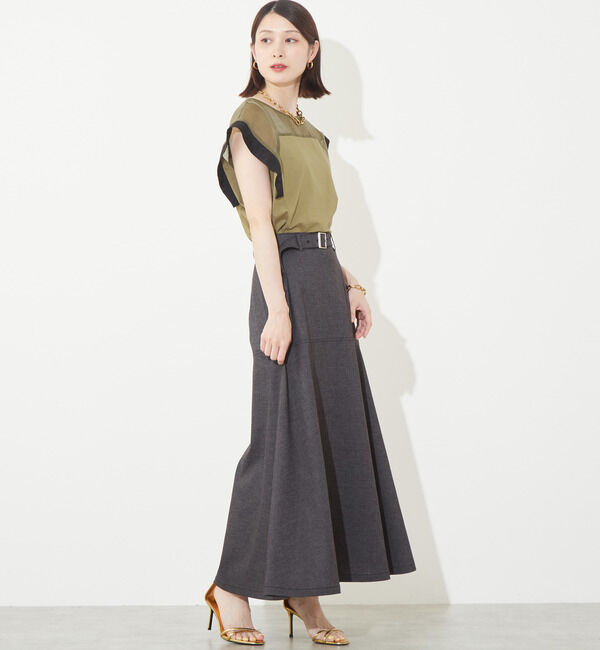 Soffitto「デニム調麻混ベルト付きスカート」|スカート|