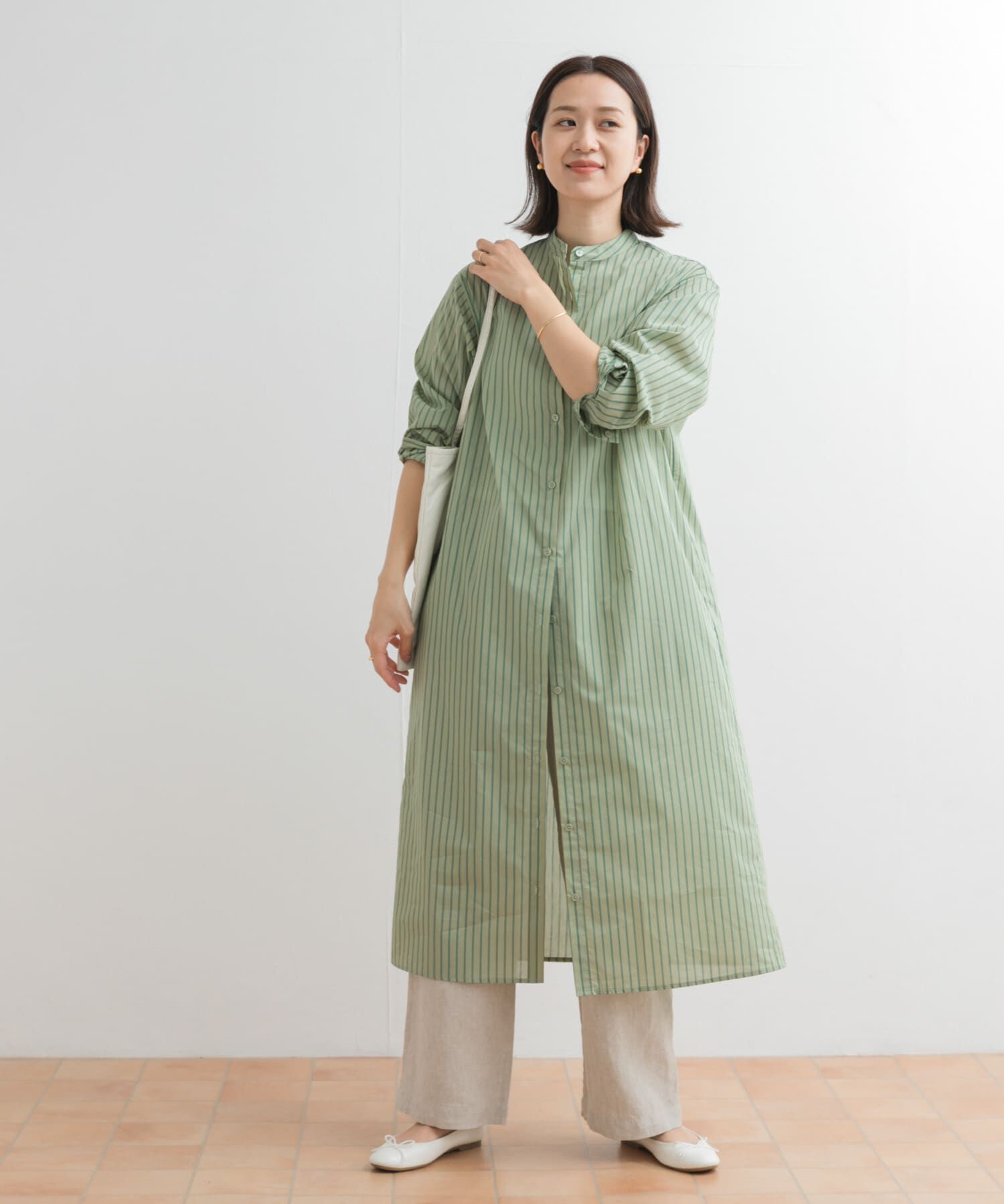 URBAN RESEARCH DOORS「カラーストライプシャツワンピース」|ワンピース|