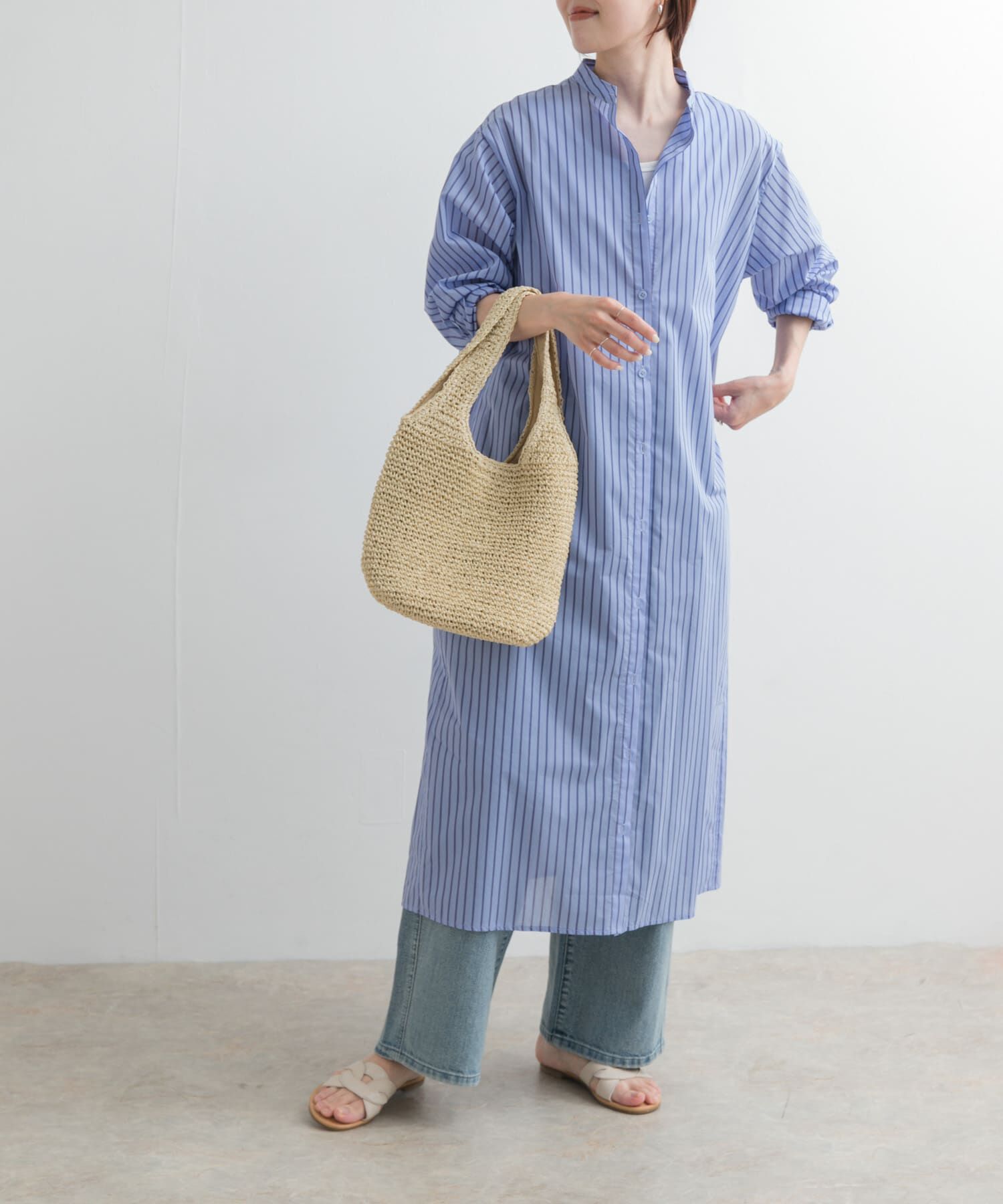 URBAN RESEARCH DOORS「カラーストライプシャツワンピース」|ワンピース|