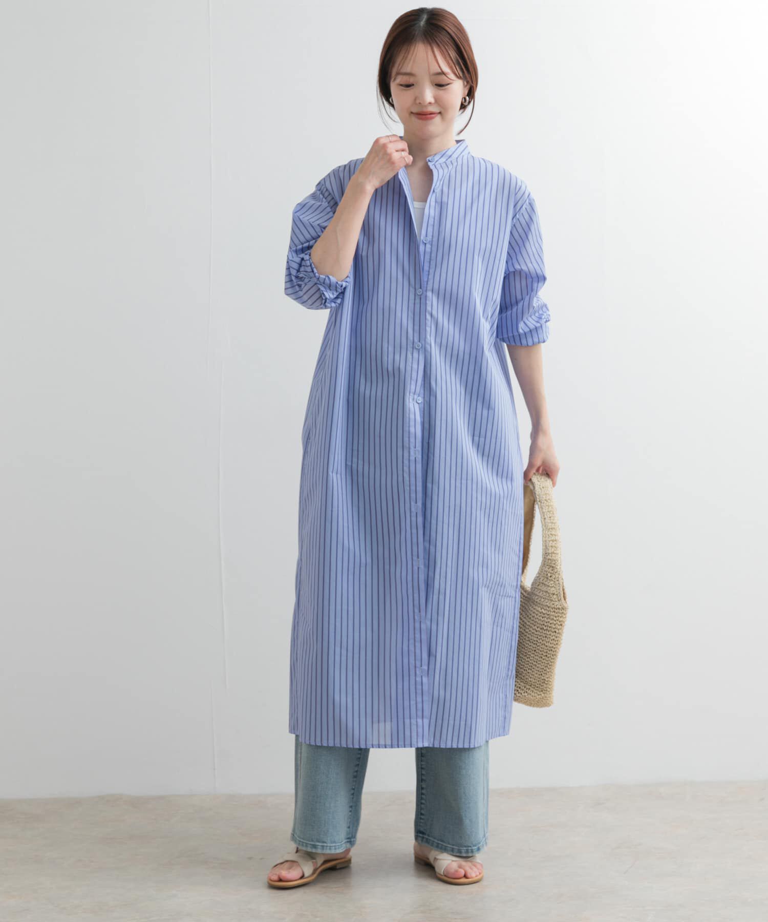 URBAN RESEARCH DOORS「カラーストライプシャツワンピース」|ワンピース|