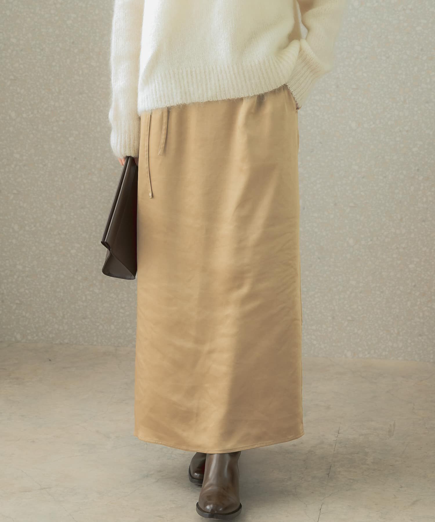 URBAN RESEARCH ROSSO「マルチウェイサテンナロースカート」|スカート|ベージュ