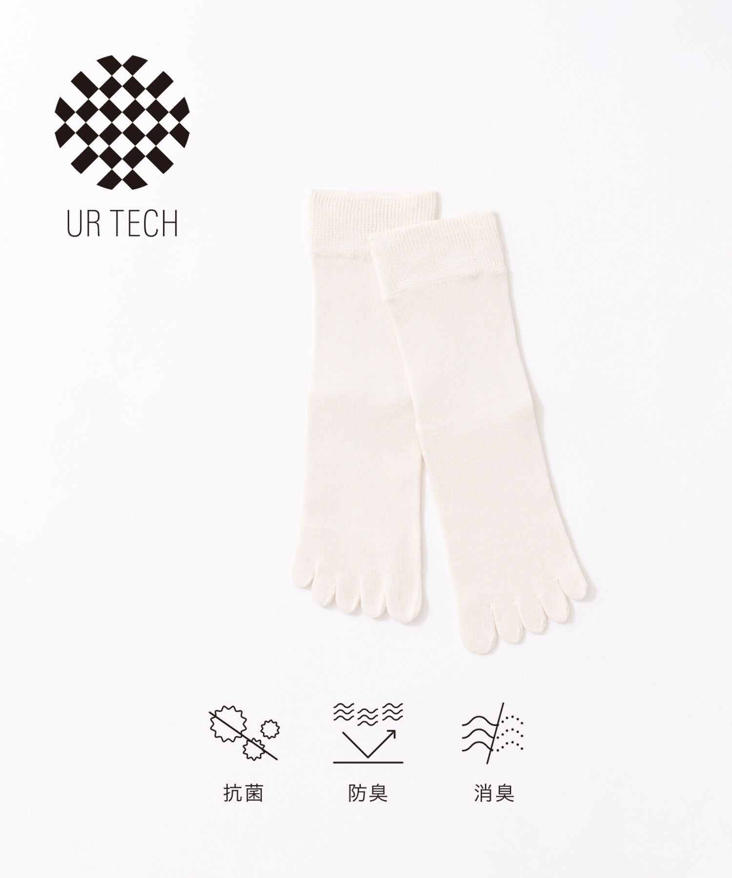 URBAN RESEARCH「『URTECH』5本指ソックス」|ソックス|アイボリー