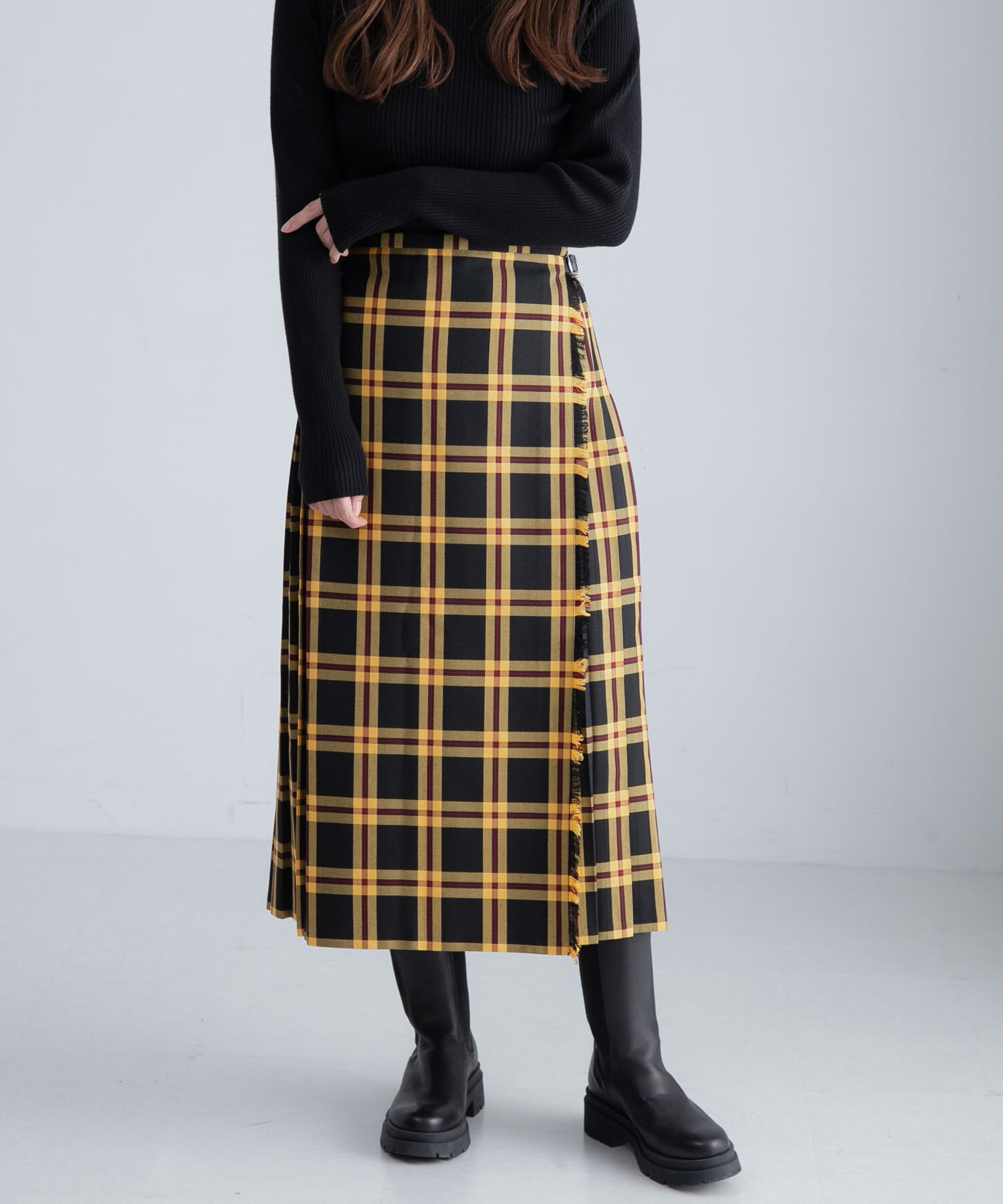 Sonny Label 「『別注』GLEN FYNE&times;Sonny Label　チェックキルトスカート」|スカート|イエロー系その他