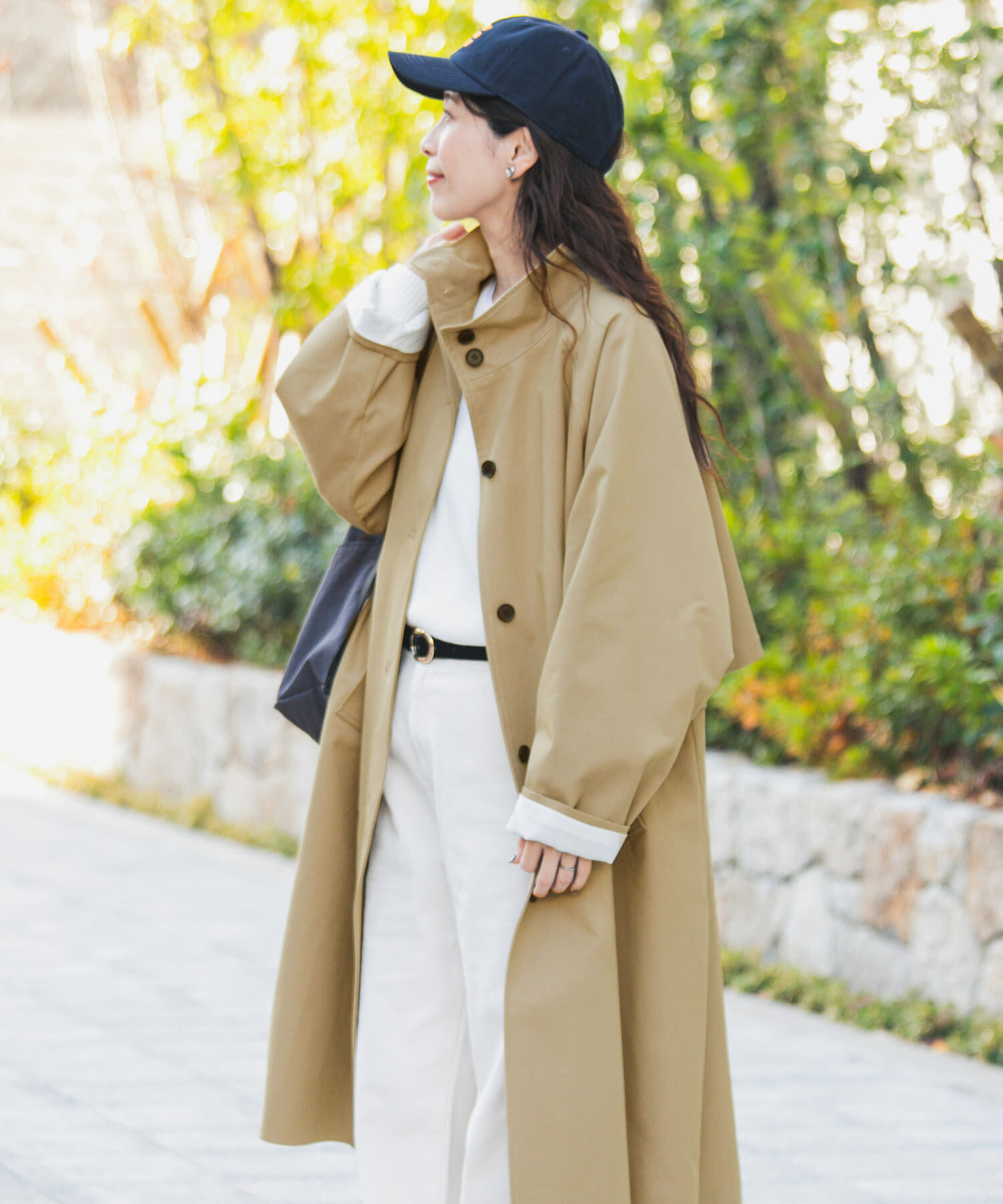 URBAN RESEARCH DOORS「『撥水』BACKヨークスタンドカラーコート」|ノーカラーコート|