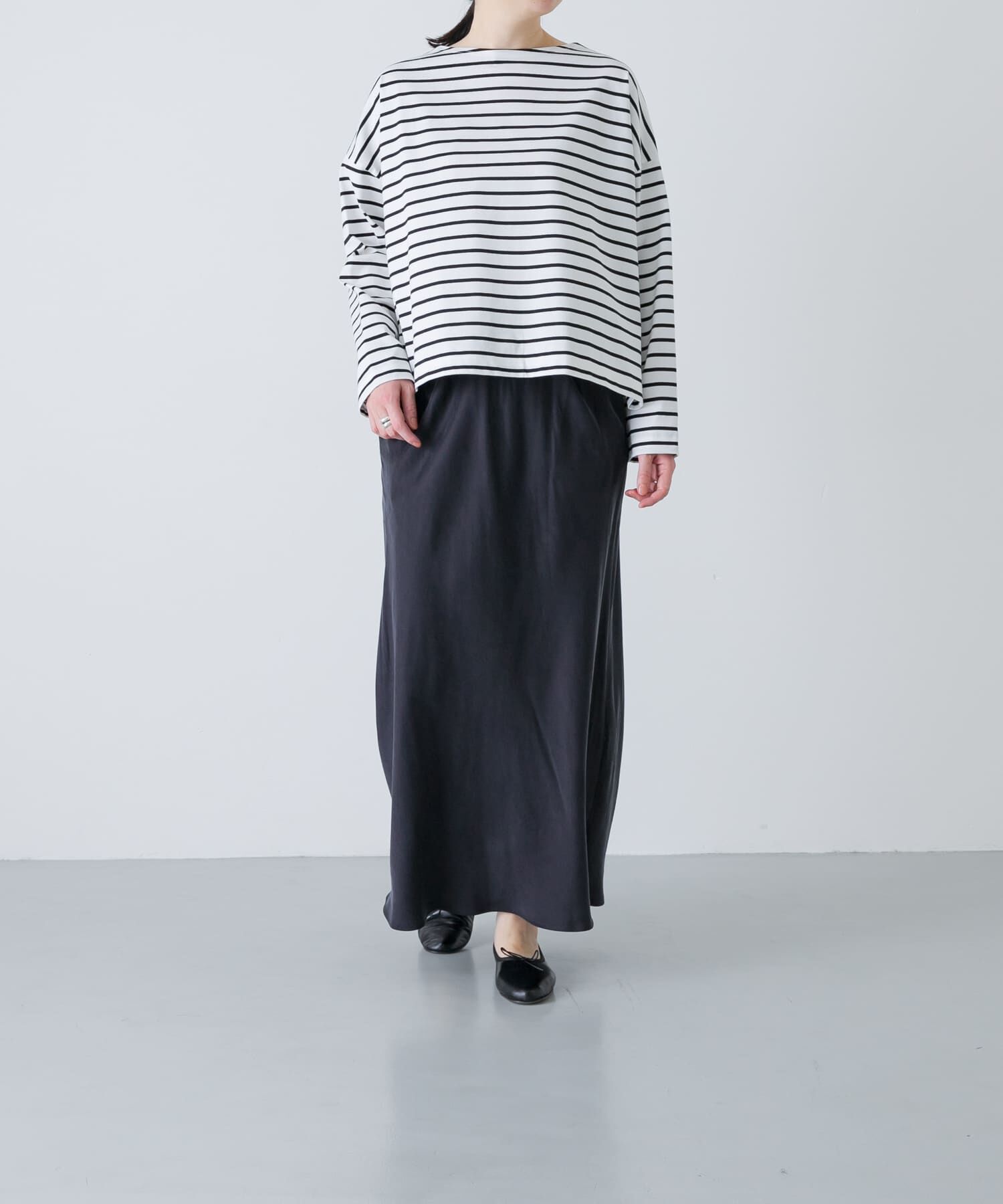 かぐれ「クロップドボーダーカットソー」|Tシャツ・カットソー|