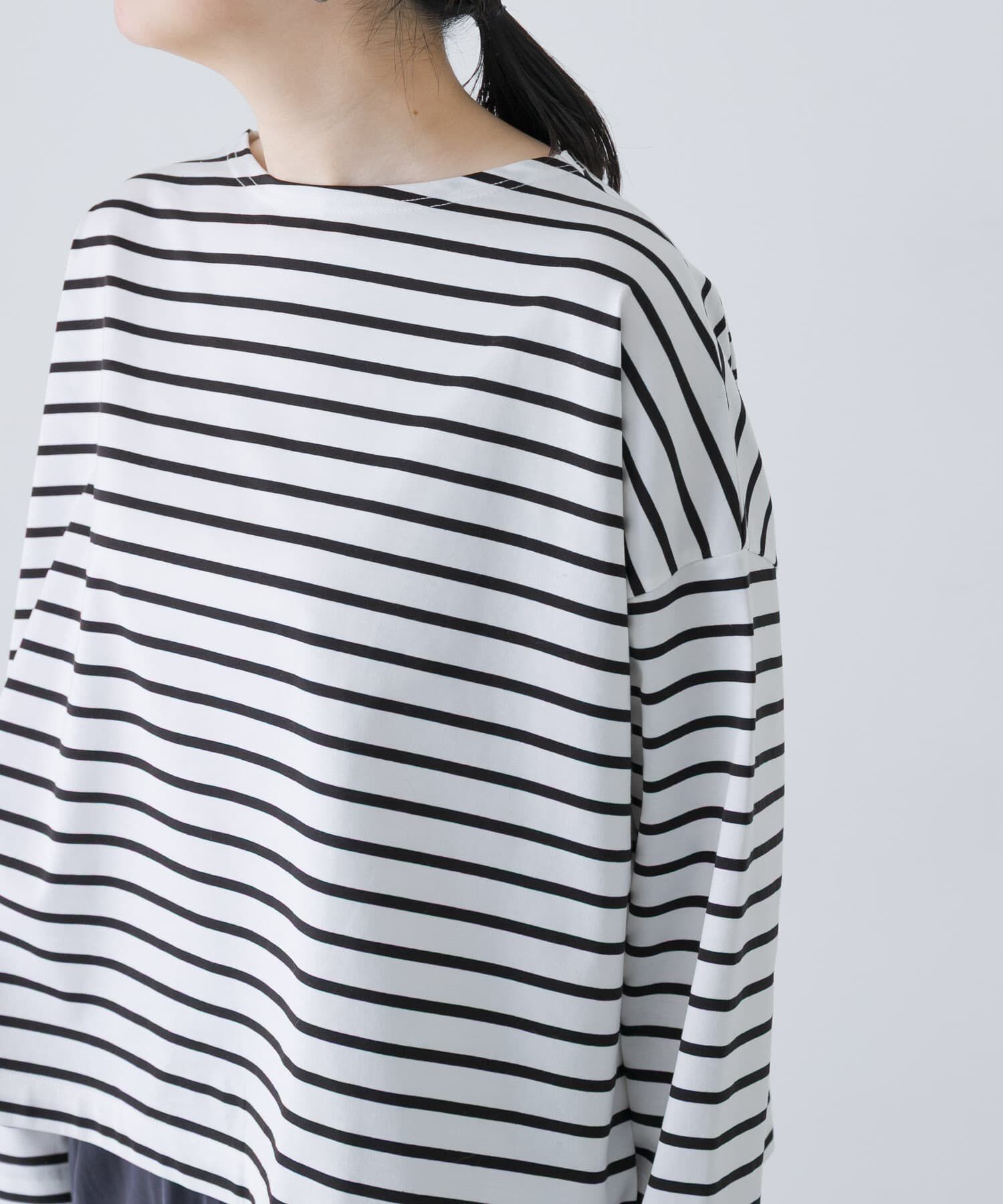 かぐれ「クロップドボーダーカットソー」|Tシャツ・カットソー|