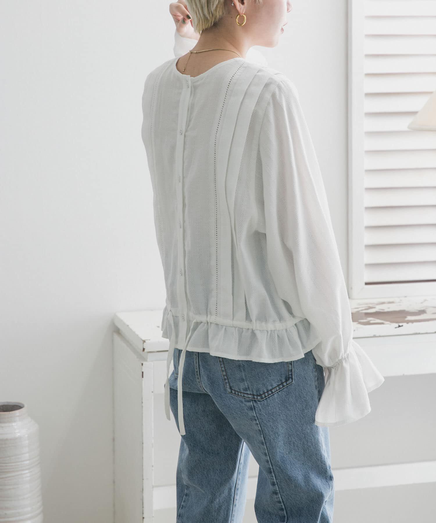  「BACKリボンボリュームスリーブブラウス」|シャツ・ブラウス|