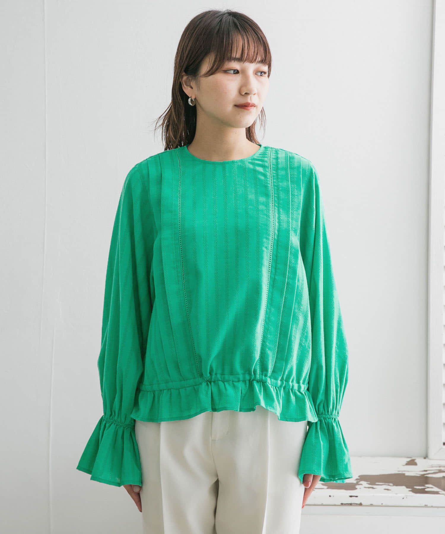  「BACKリボンボリュームスリーブブラウス」|シャツ・ブラウス|