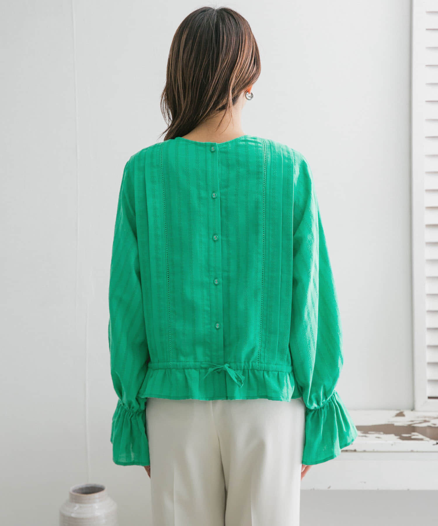  「BACKリボンボリュームスリーブブラウス」|シャツ・ブラウス|