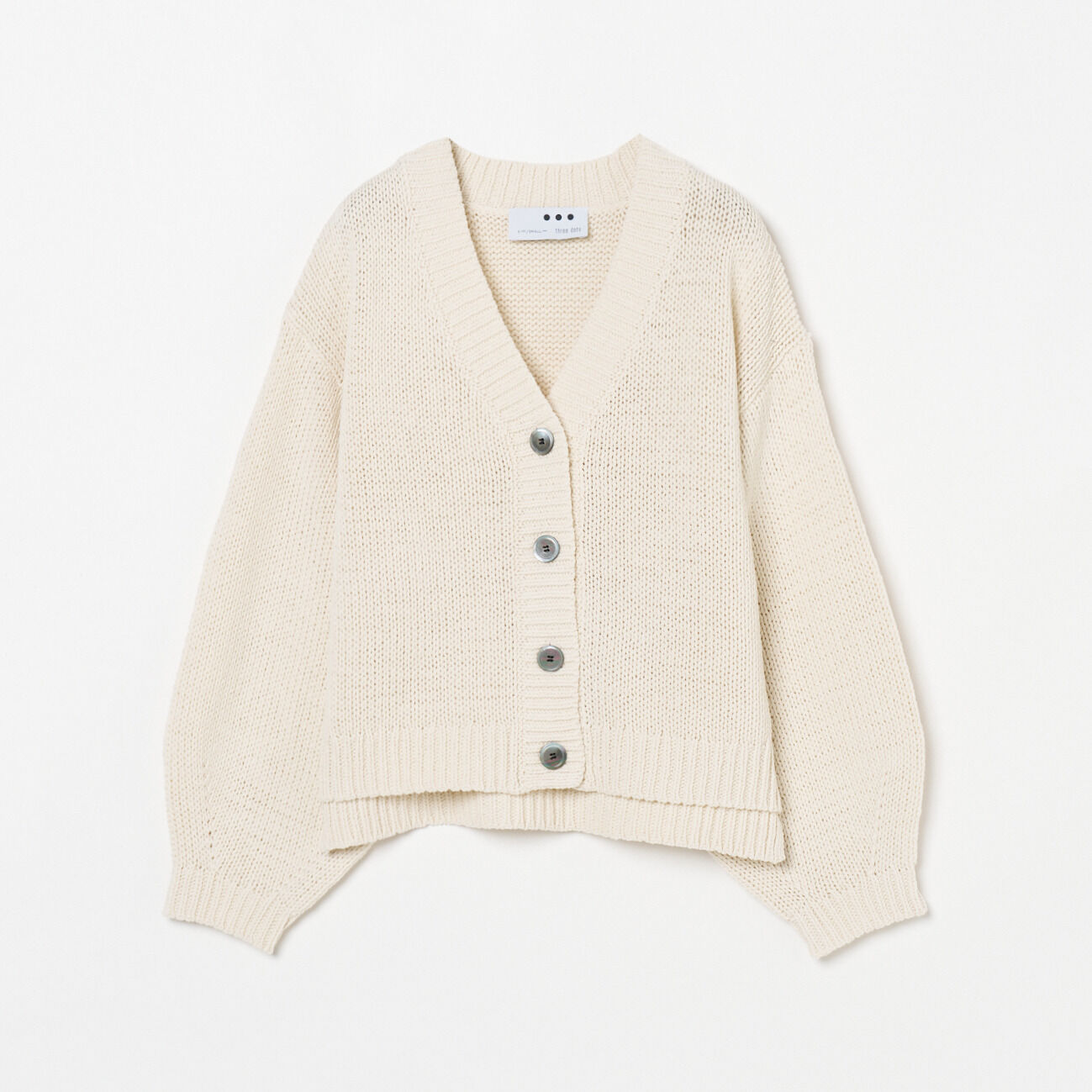  「three dots BULKY COTTON CARDIGAN」|ニット・セーター|アイボリー