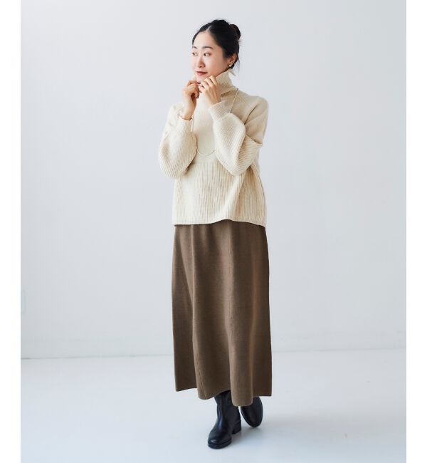 le.coeur blanc「スムースフレアニットスカート」|フレア|