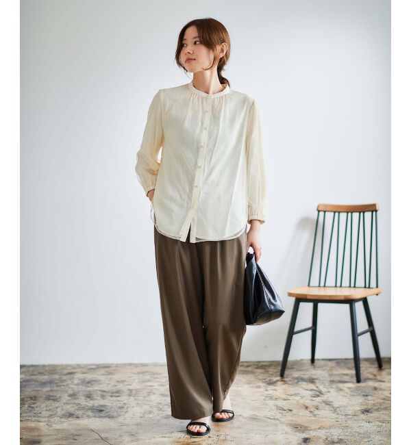 le.coeur blanc「ドットチュールレイヤードブラウス」|シャツ・ブラウス|