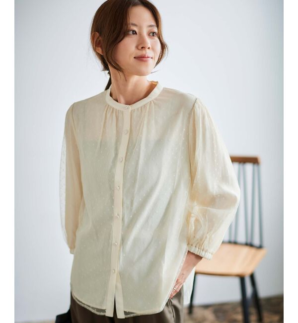le.coeur blanc「ドットチュールレイヤードブラウス」|シャツ・ブラウス|
