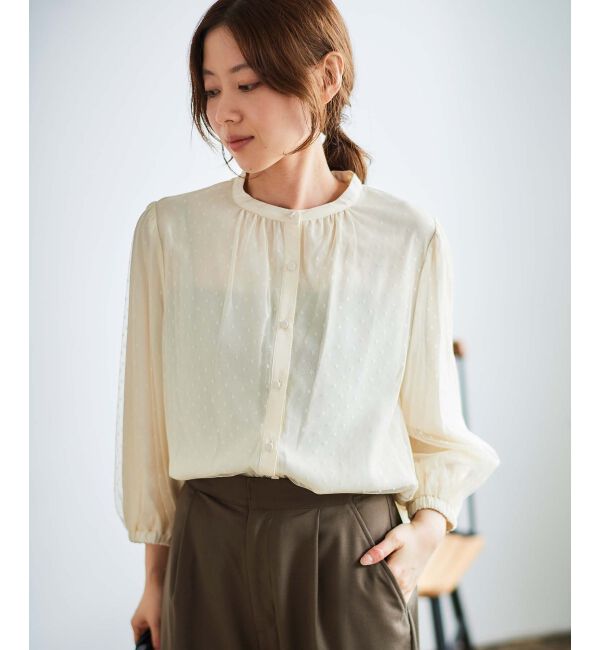 le.coeur blanc「ドットチュールレイヤードブラウス」|シャツ・ブラウス|