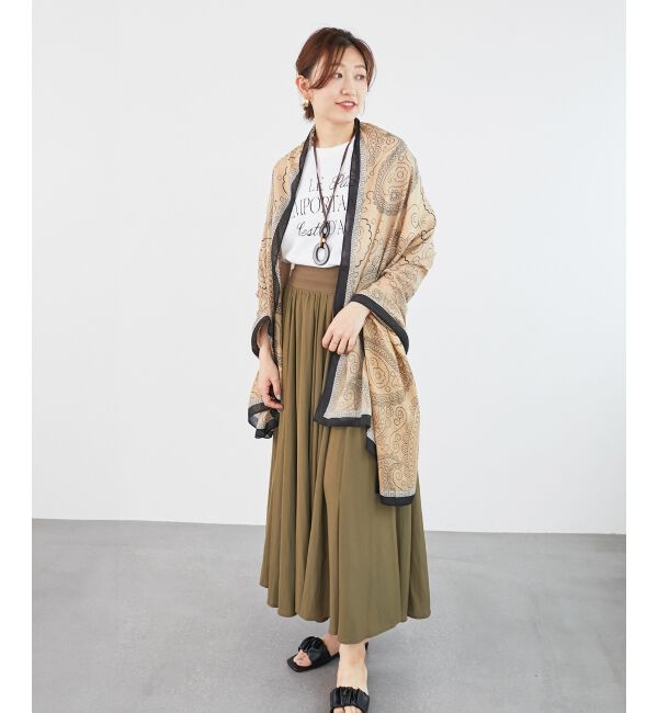  「ウエストリブギャザーフレアスカート」|フレア|