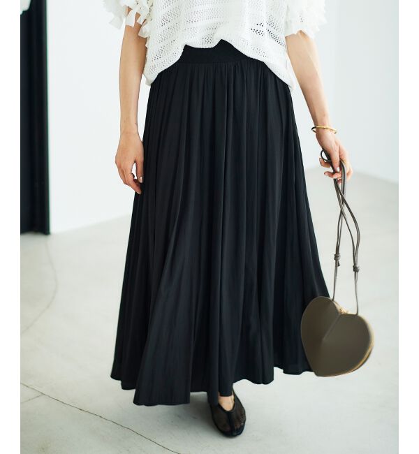  「ウエストリブギャザーフレアスカート」|フレア|