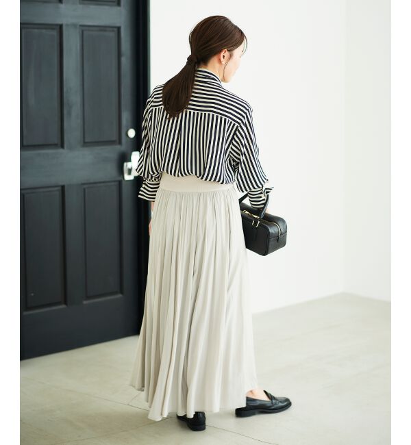  「ウエストリブギャザーフレアスカート」|フレア|