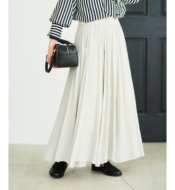  「ウエストリブギャザーフレアスカート」|フレア|