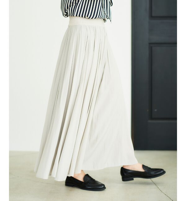  「ウエストリブギャザーフレアスカート」|フレア|