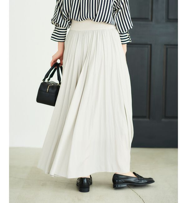  「ウエストリブギャザーフレアスカート」|フレア|