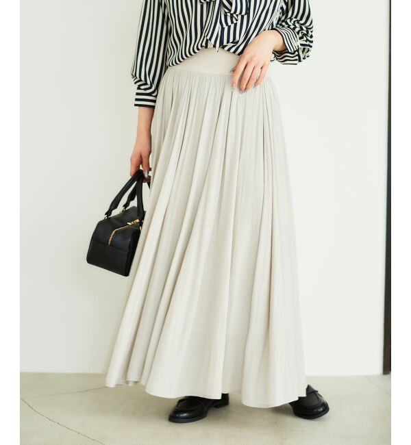  「ウエストリブギャザーフレアスカート」|フレア|