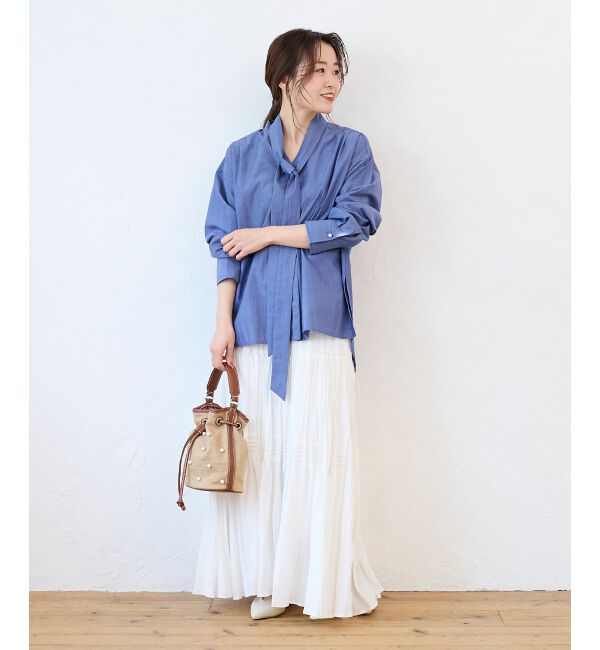  「ボウタイダンガリーシャツ」|シャツ・ブラウス|