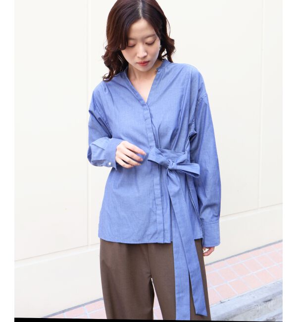  「ボウタイダンガリーシャツ」|シャツ・ブラウス|