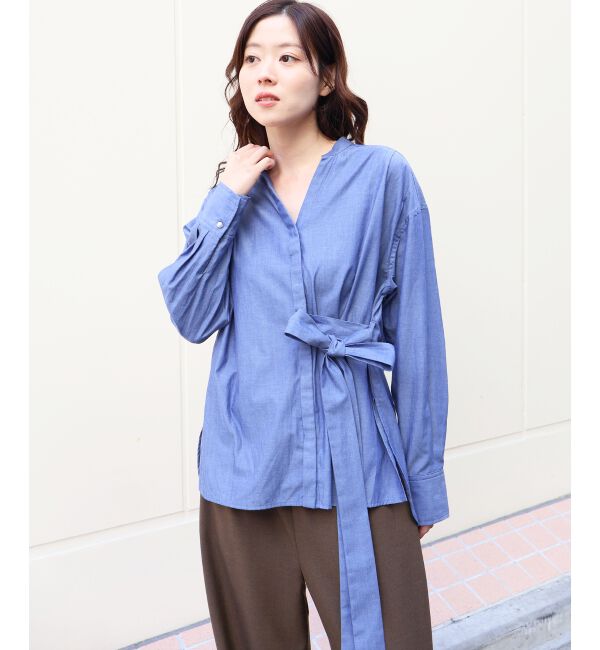  「ボウタイダンガリーシャツ」|シャツ・ブラウス|