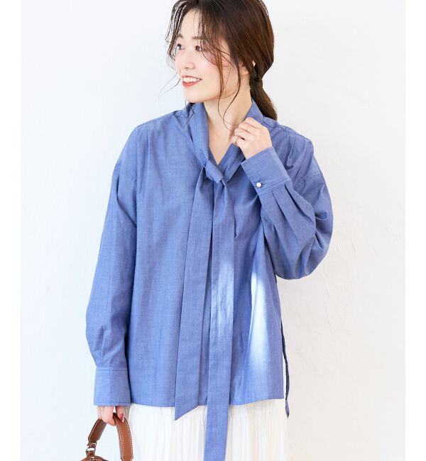  「ボウタイダンガリーシャツ」|シャツ・ブラウス|