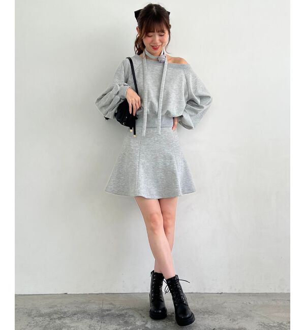 MAJESTICLEGON「フラワーチョーカー付きスウェットワンピ」|ワンピース|