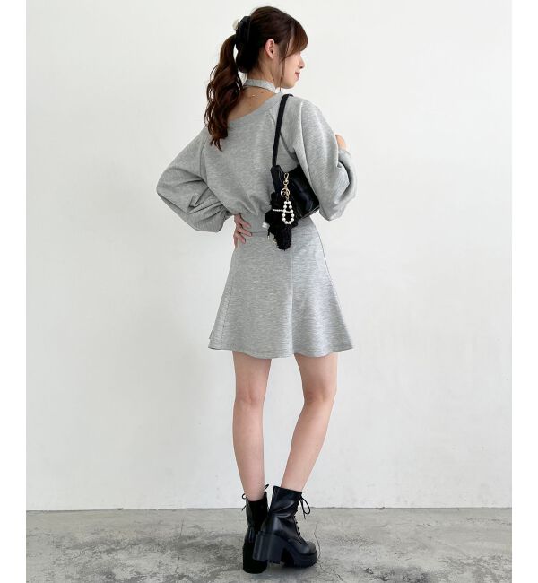 MAJESTICLEGON「フラワーチョーカー付きスウェットワンピ」|ワンピース|