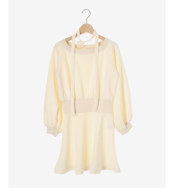 MAJESTICLEGON「フラワーチョーカー付きスウェットワンピ」|ワンピース|