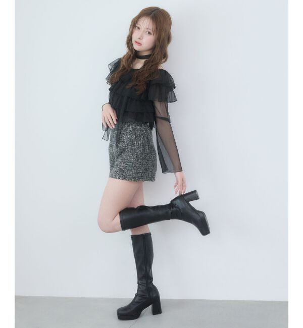  「チョーカーセットチュールフリルトップス」|Tシャツ・カットソー|