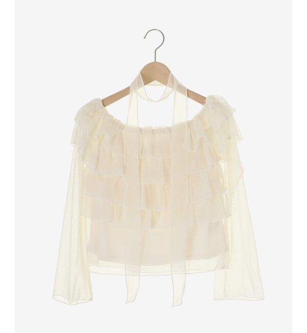  「チョーカーセットチュールフリルトップス」|Tシャツ・カットソー|