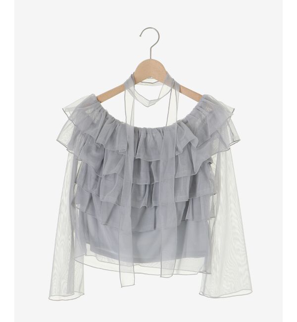  「チョーカーセットチュールフリルトップス」|Tシャツ・カットソー|