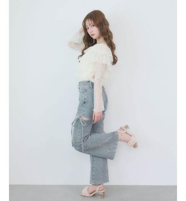  「チョーカーセットチュールフリルトップス」|Tシャツ・カットソー|