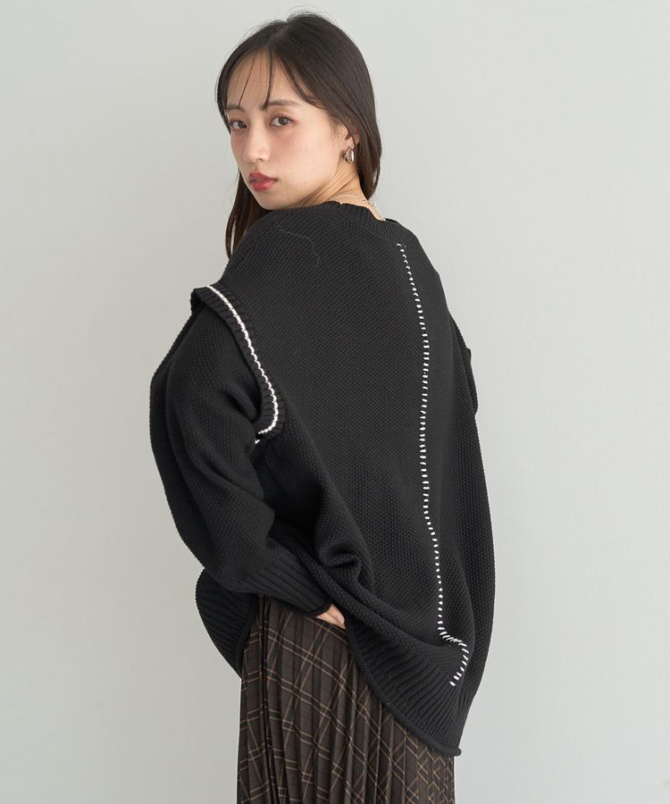 earth music&ecology「アンチピリングC/A選べる丈配色ニット」|ニット・セーター|