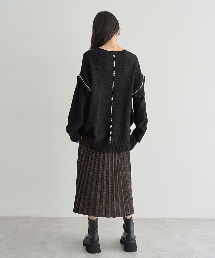 earth music&ecology「アンチピリングC/A選べる丈配色ニット」|ニット・セーター|