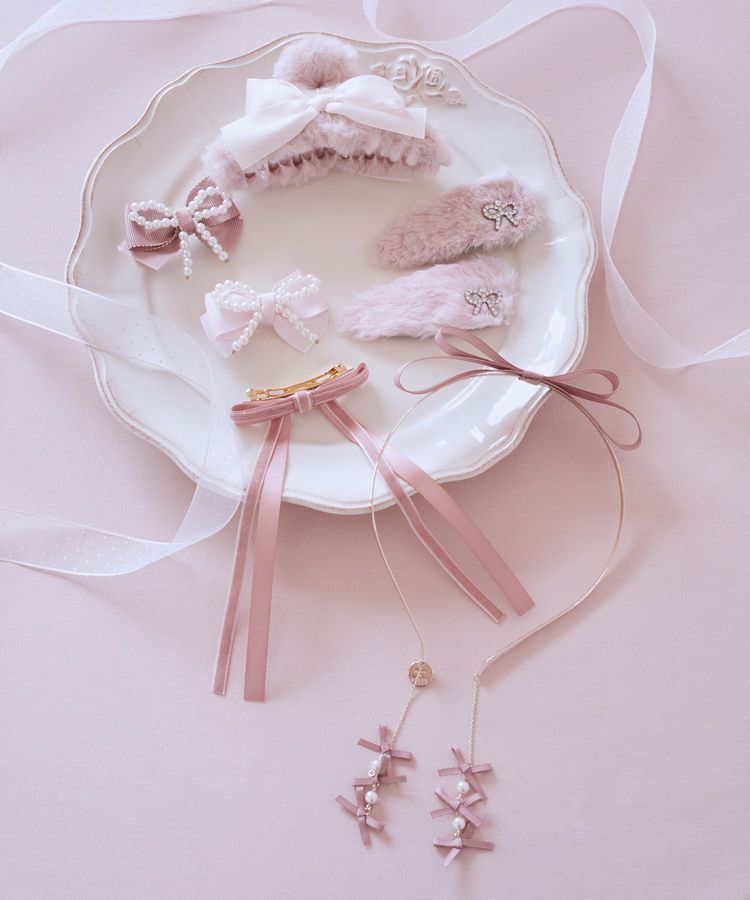 Maison de FLEUR「ピンクマニアグログランリボンパールクリップ」|その他|