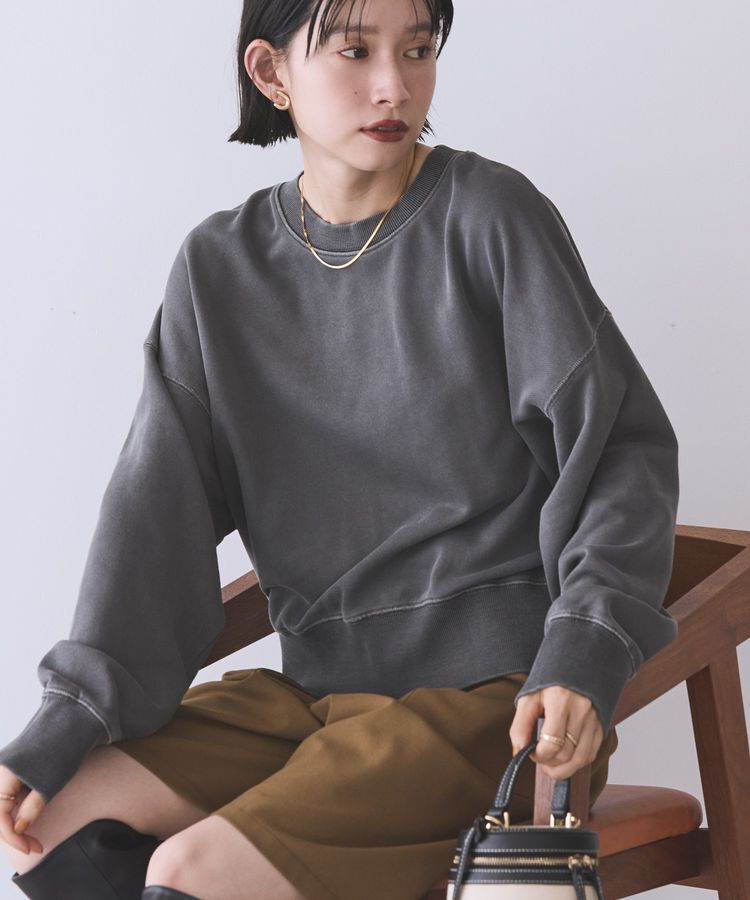 AMERICAN HOLIC「ピグメント裏毛プルオーバー」|スウェット・ジャージ|Charcoal Gray