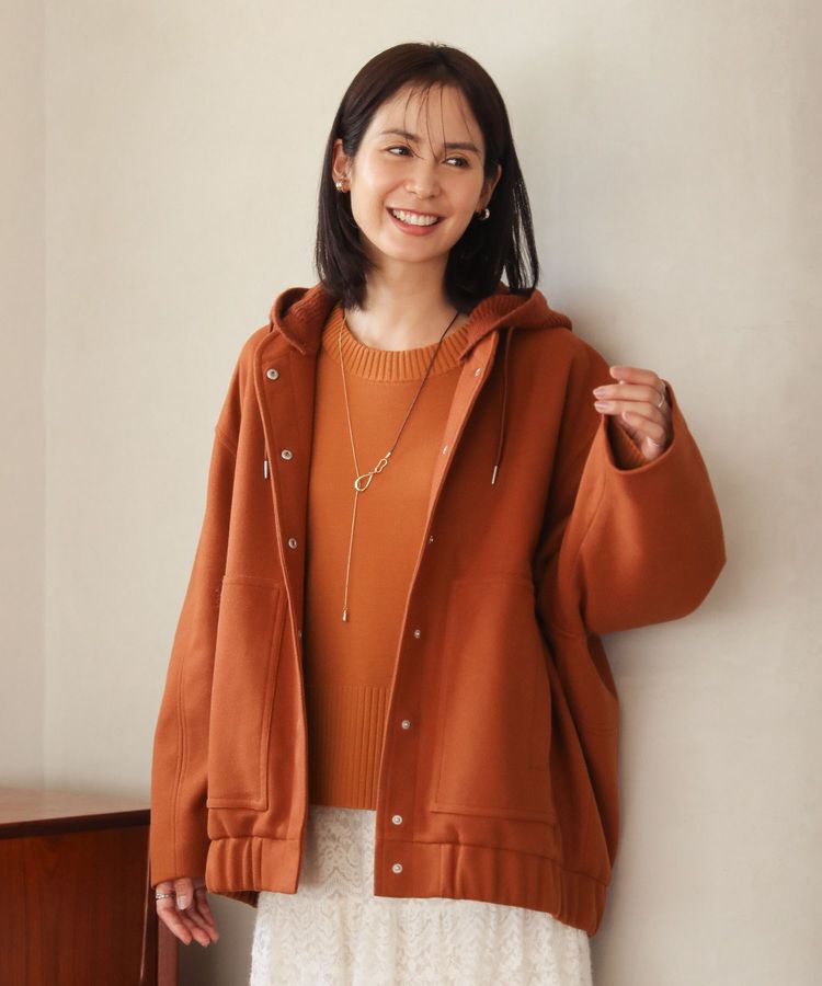 Green Parks「ニットフード付きウーリーブルゾン」|ブルゾン・スタジャン|