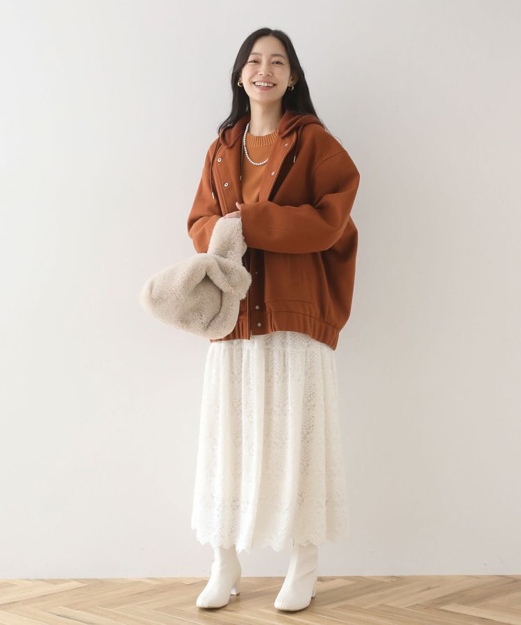 Green Parks「ニットフード付きウーリーブルゾン」|ブルゾン・スタジャン|