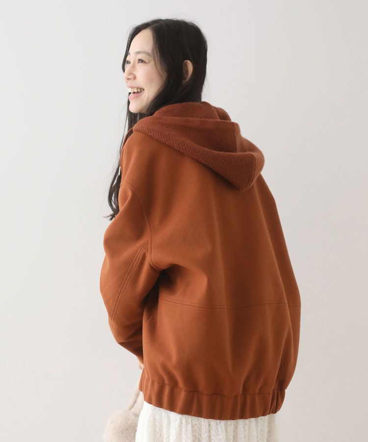 Green Parks「ニットフード付きウーリーブルゾン」|ブルゾン・スタジャン|