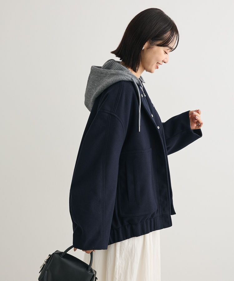 Green Parks「ニットフード付きウーリーブルゾン」|ブルゾン・スタジャン|