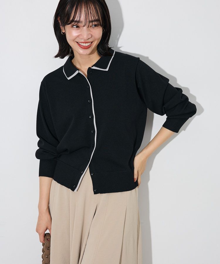 Green Parks「ここちニット衿付き配色プルオーバー」|ニット・セーター|