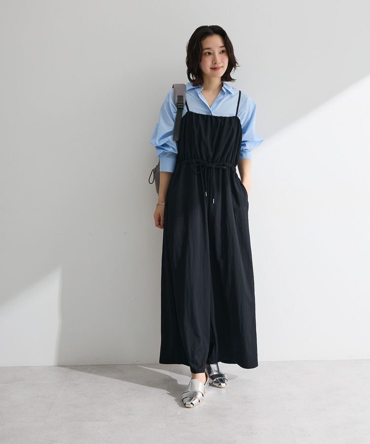 Green Parks「胸元バルーンワイドシルエットサロペット」|オールインワン|