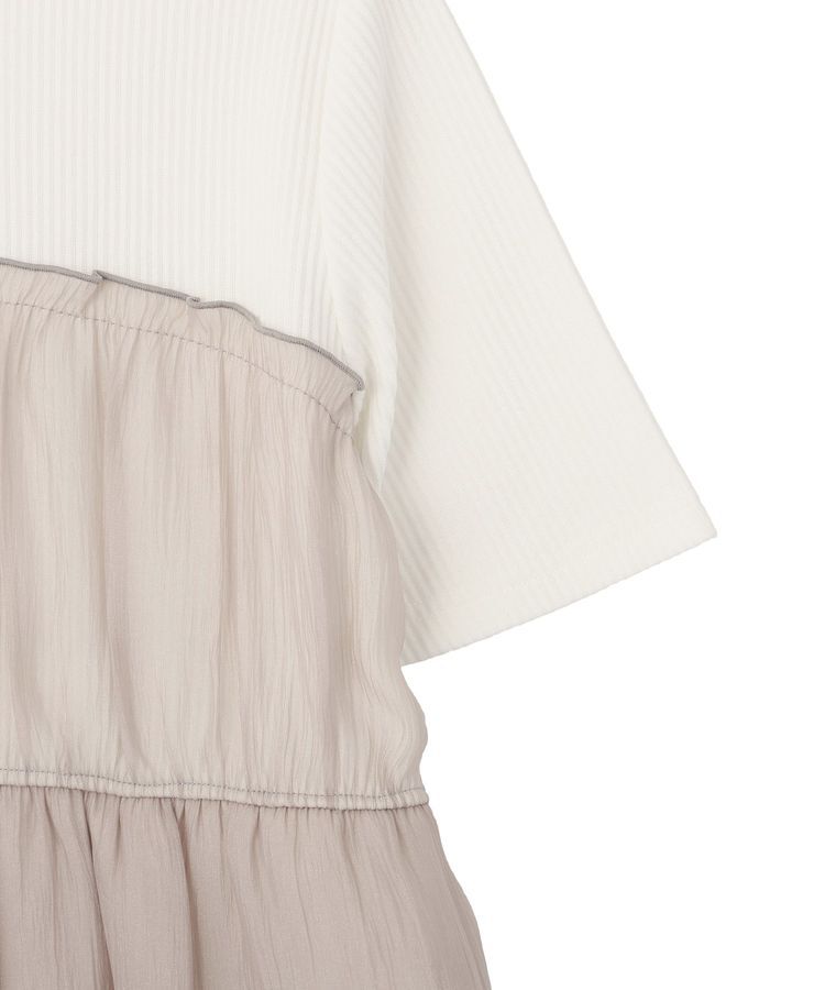 Green Parks「オーガンジービスチェドッキング半袖プルオーバー」|Tシャツ・カットソー|