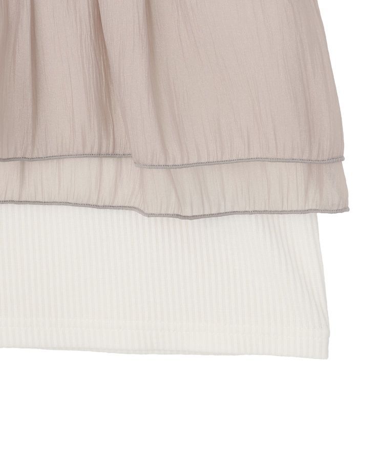 Green Parks「オーガンジービスチェドッキング半袖プルオーバー」|Tシャツ・カットソー|