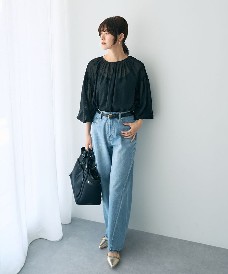 YECCA VECCA「ルーズストレートデニムパンツ」|デニム|