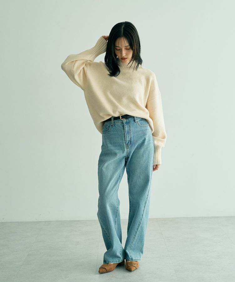 YECCA VECCA「ルーズストレートデニムパンツ」|デニム|